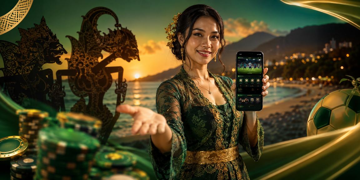 Pengguna menikmati bonus VIP di pantai melalui akses mobile yang terenkripsi